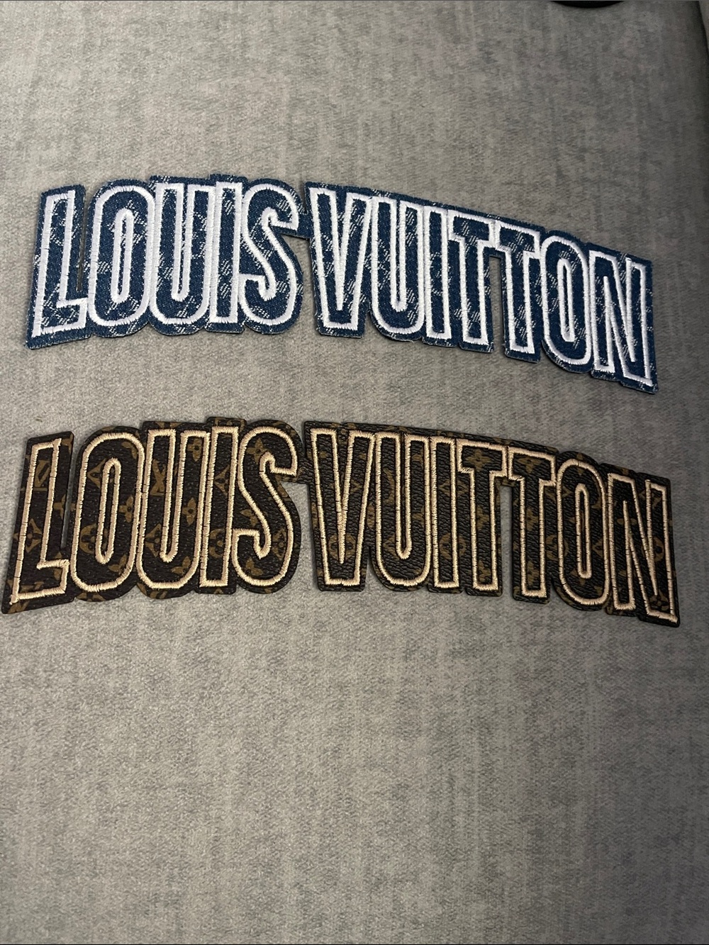 LV Blue and Brown Logo Iron-On Patches